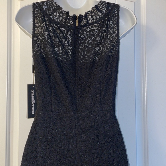 BNWT Karl Lagerfeld Paris sleeveless black cocktail dress size 4 - Picture 9 of 11